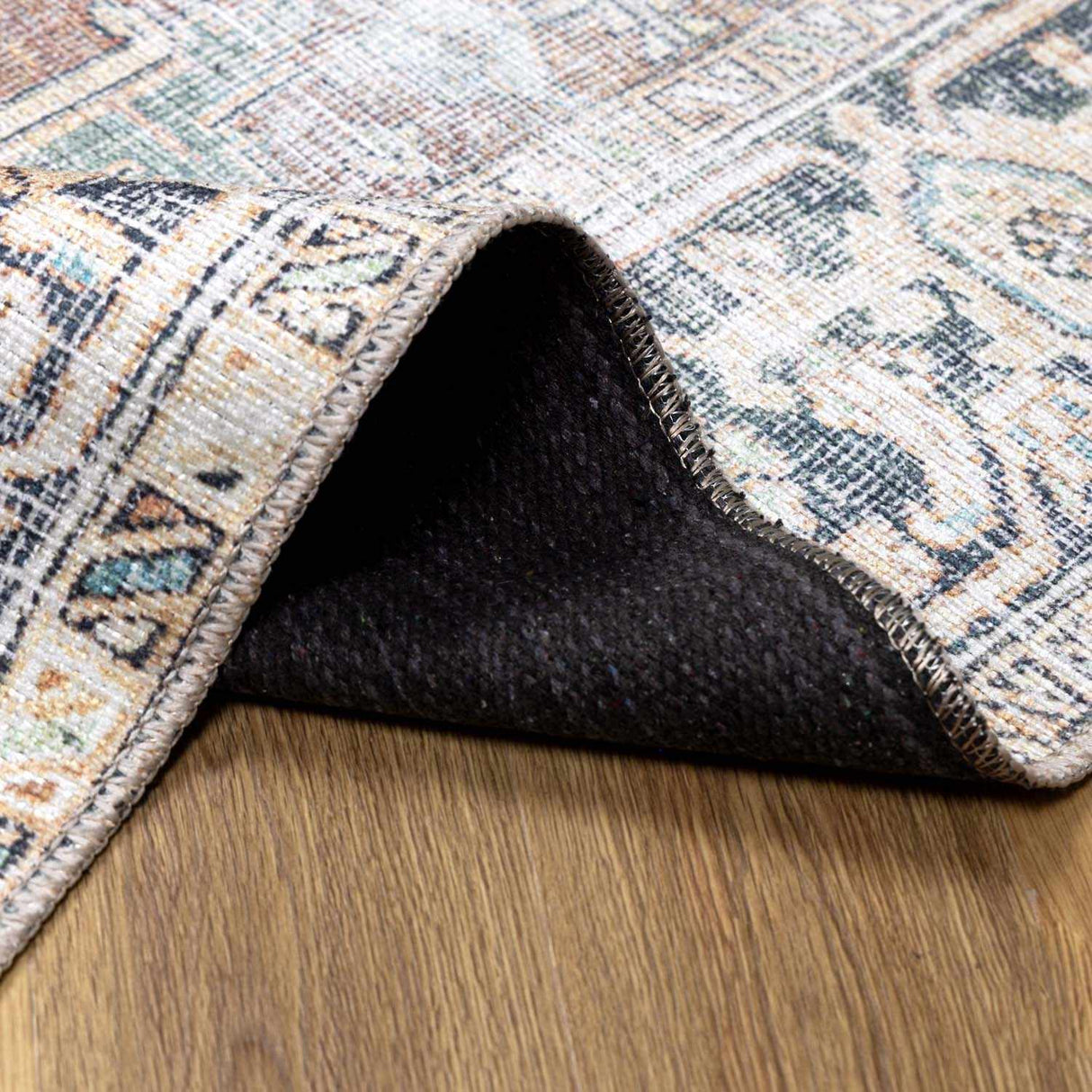 Green Nisa Tumble Dry Washable Rug