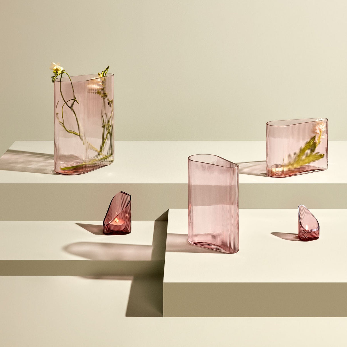 Mist Vase Wide Dusty Rose