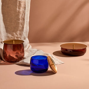 Beret Storage Box Small with Brass Lid Cobalt