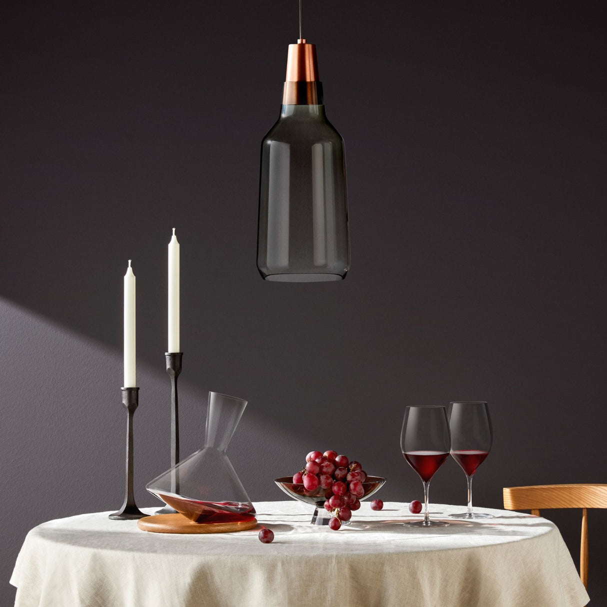 Mono Lamp Smoke with Copper Socket Tall