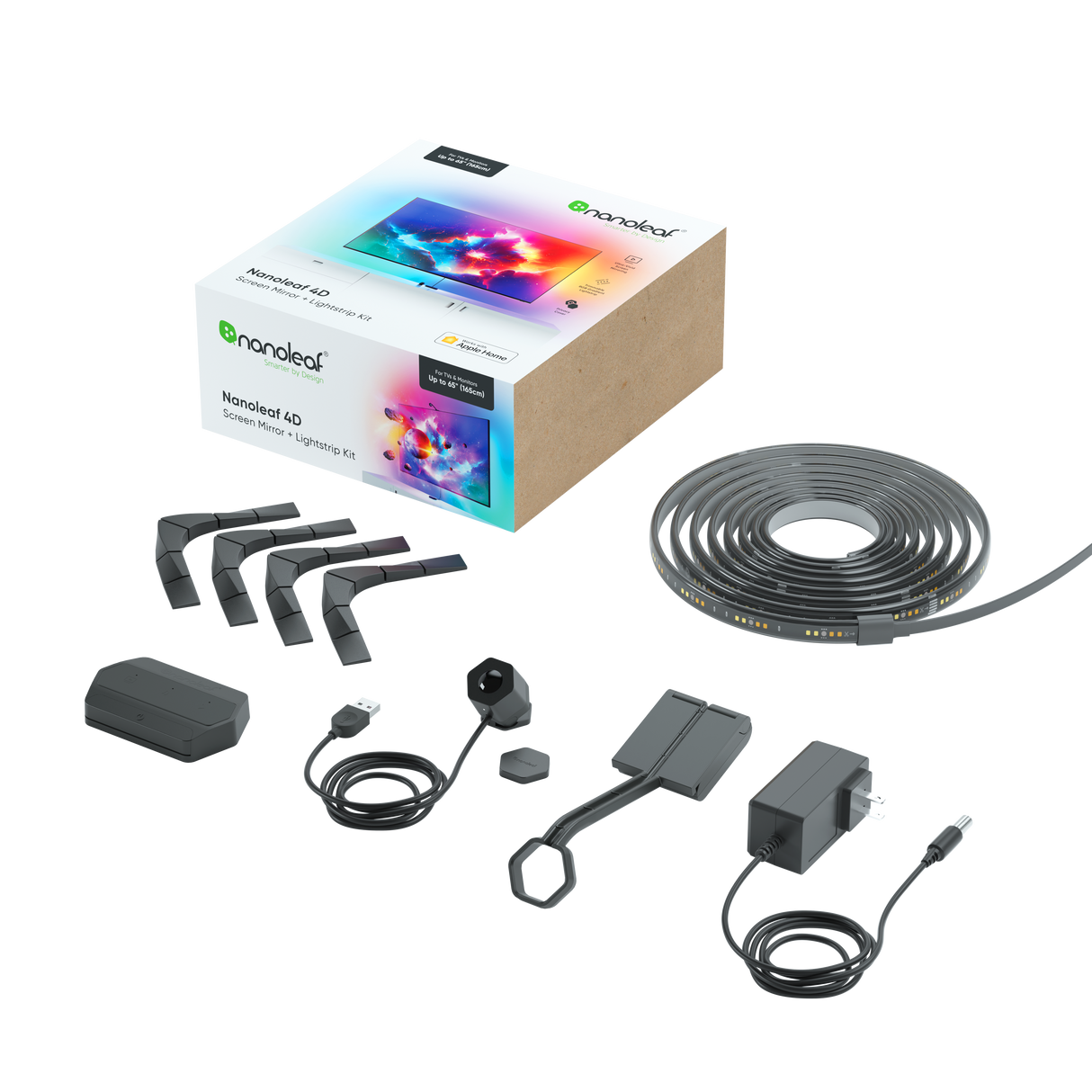 Nanoleaf 4D | TV Screen Mirror + Lightstrip SMK | 4 Meters | For TVs up to 65" | 12V, 24W | 100V-240