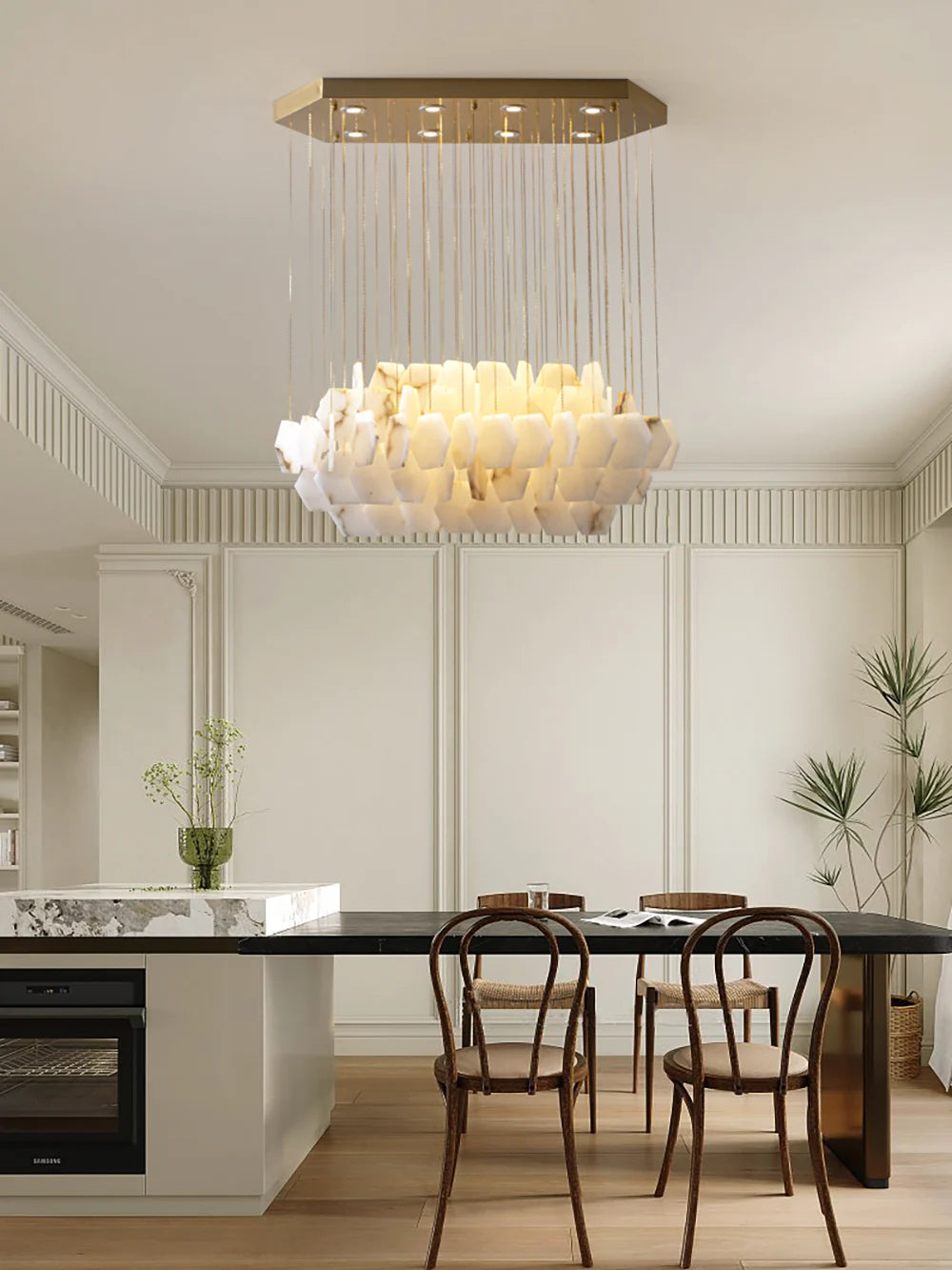 Natural Alabaster Chandelier