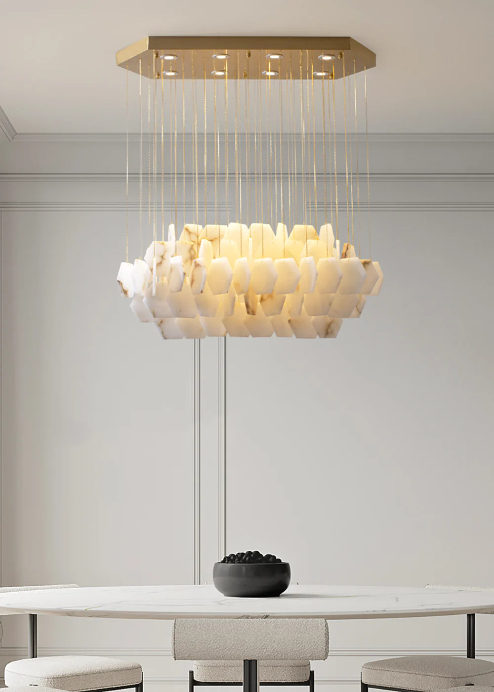 Natural Alabaster Chandelier