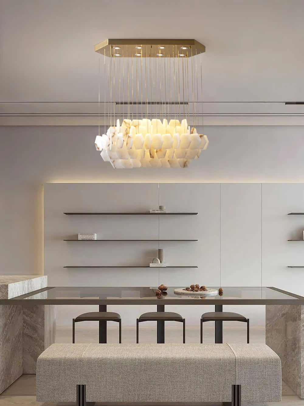 Natural Alabaster Chandelier