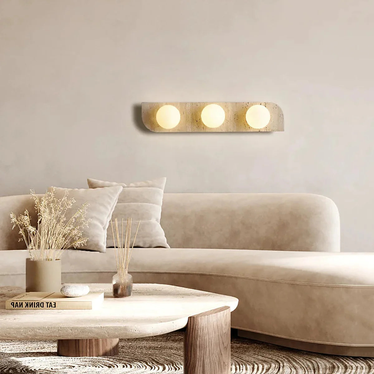 Neptune Travertine Wall Lamp