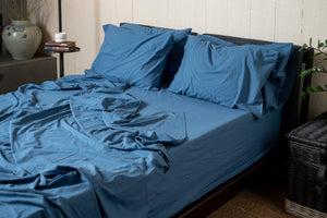 Crinkle Percale Organic Cotton Sheet Set + Pillowcases (Final Sale)