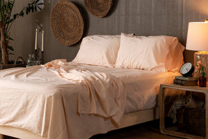 Crinkle Percale Organic Cotton Sheet Set + Pillowcases (Final Sale)