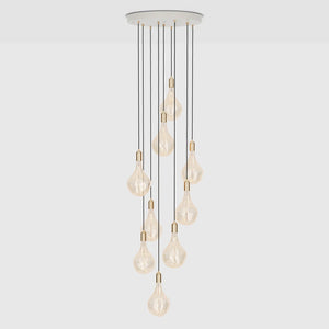 Nine Pendant in Brass + Voronoi II