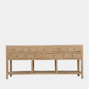 Nine Drawer Elm Sideboard