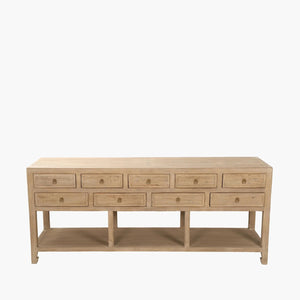 Nine Drawer Elm Sideboard