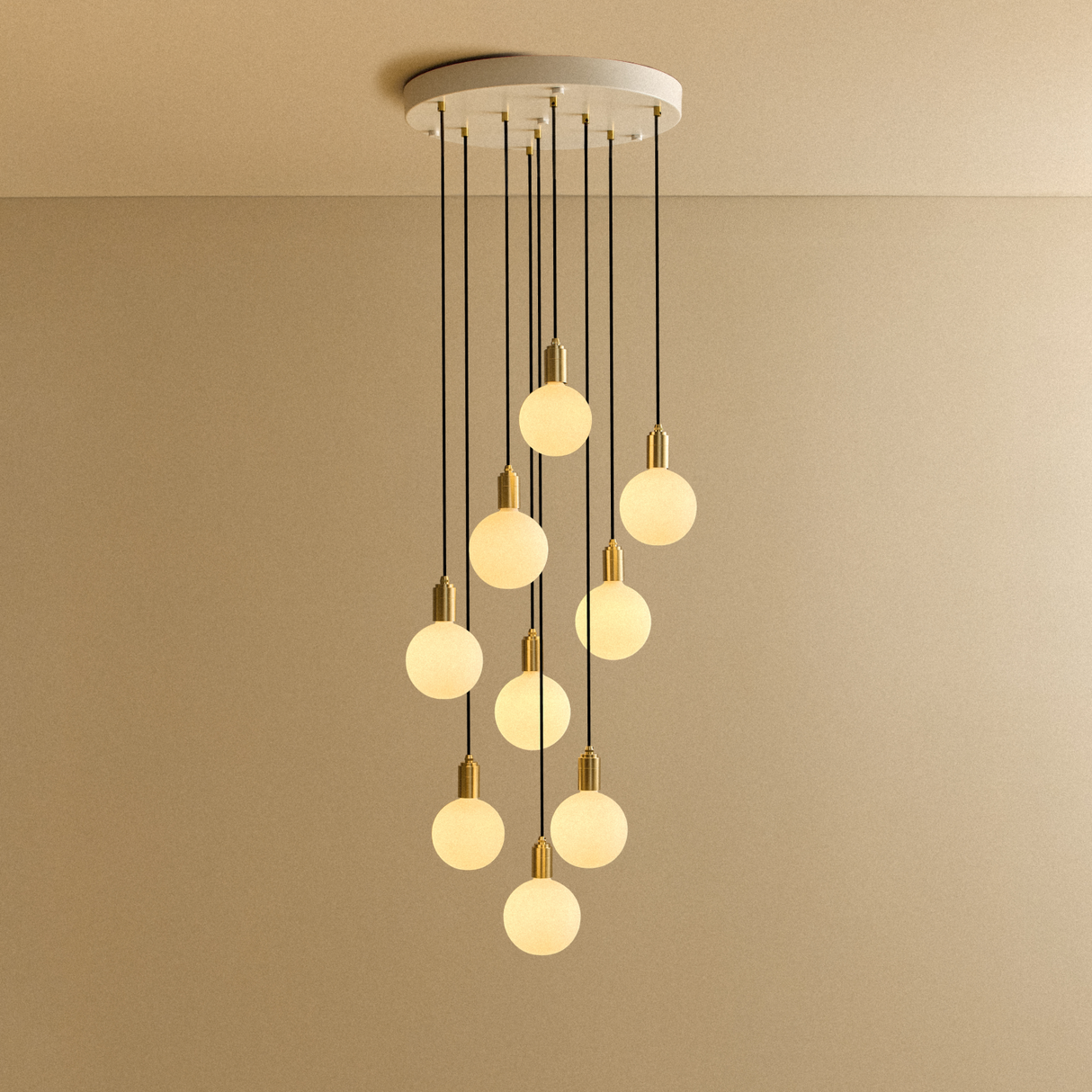 Nine Pendant in Brass + Sphere IV