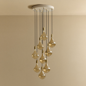 Nine Pendant in Brass + Voronoi II