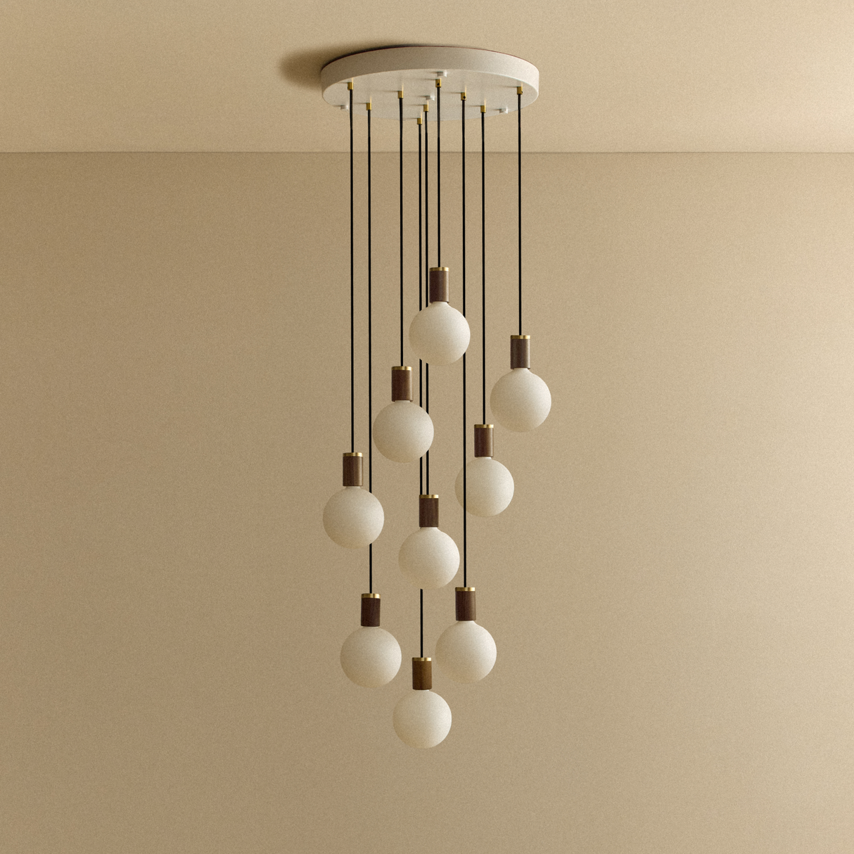 Nine Pendant in Walnut + Sphere IV