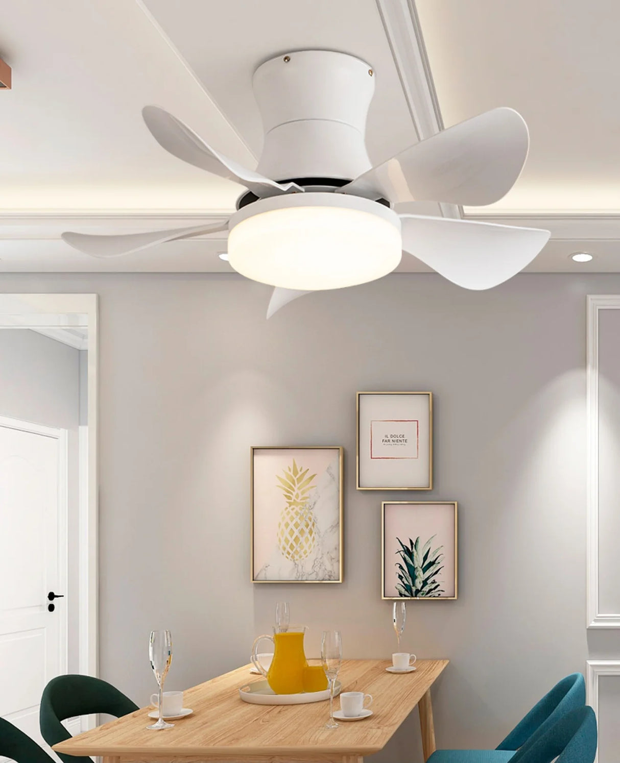 Nordic Blade Black Ceiling Fan Light