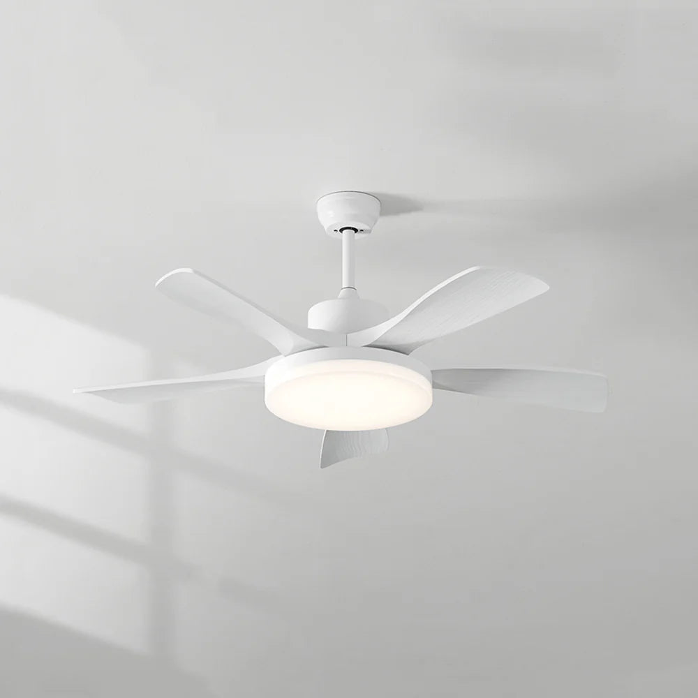 Nordic Fan Blade White Ceiling Fan Light