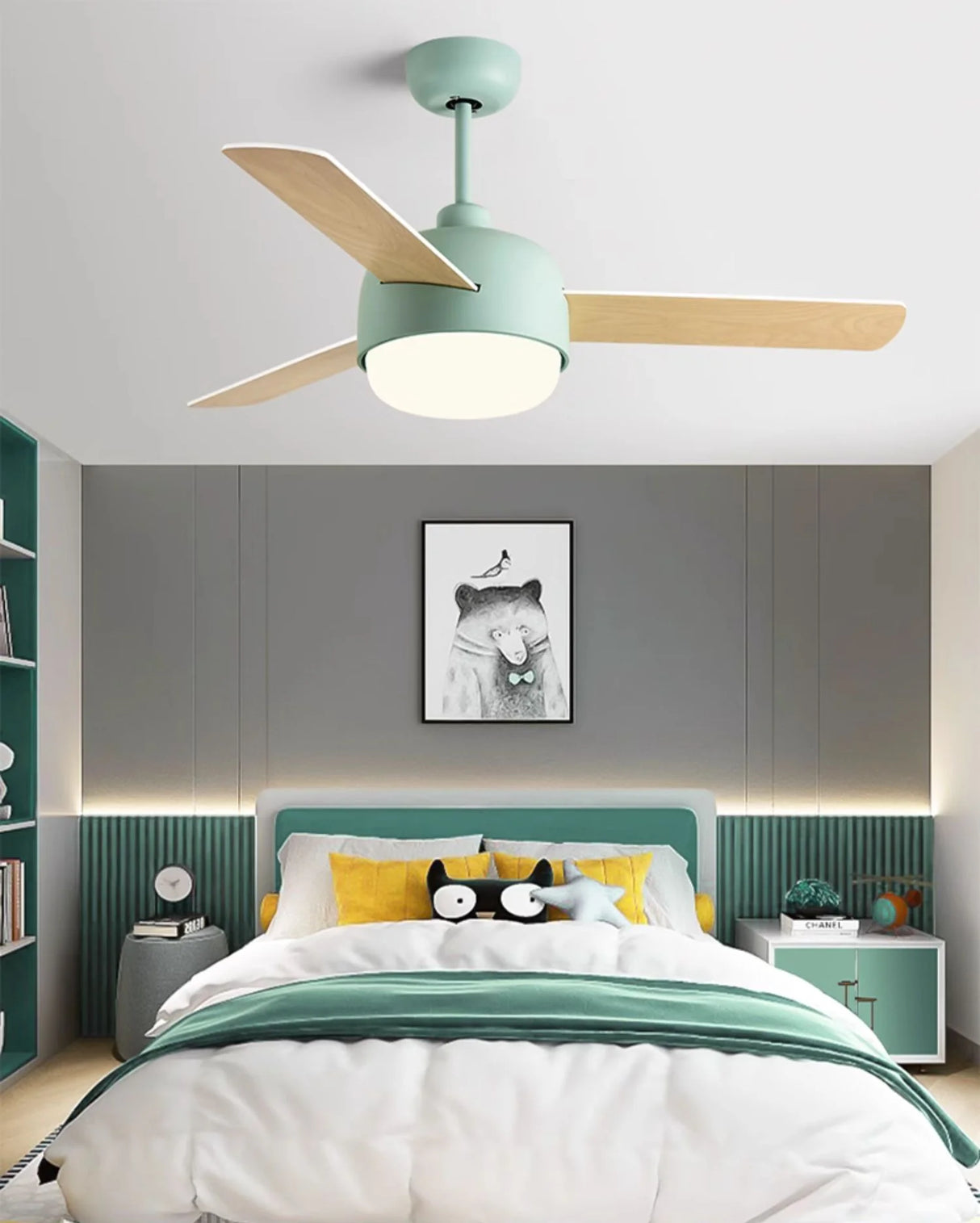 Nordic Macaron Dome Ceiling Fan Light