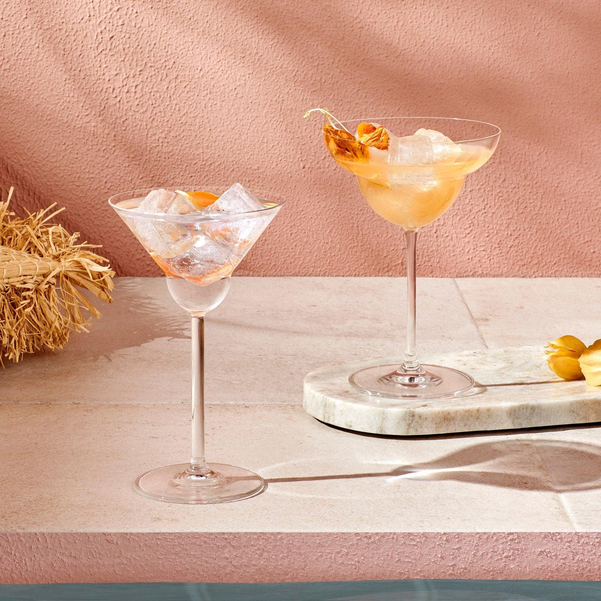 Vintage Set of 2 Margarita Glasses