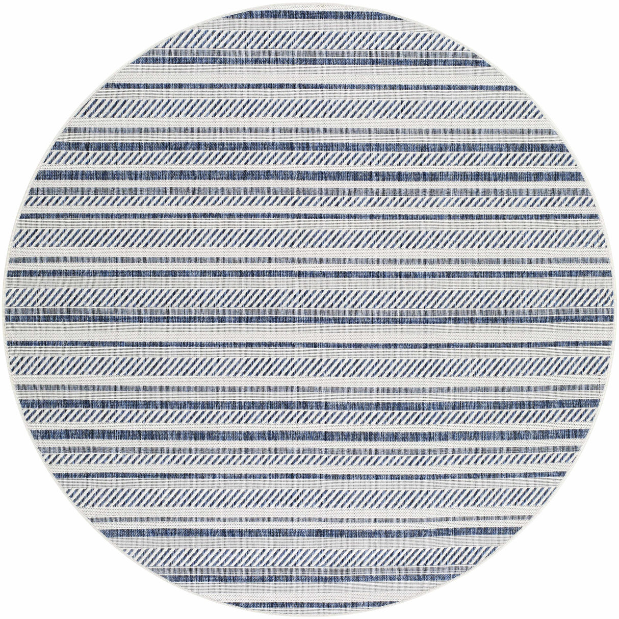 Olin White&Blue Striped Nordic Rug