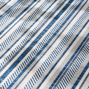 Olin White&Blue Striped Nordic Rug