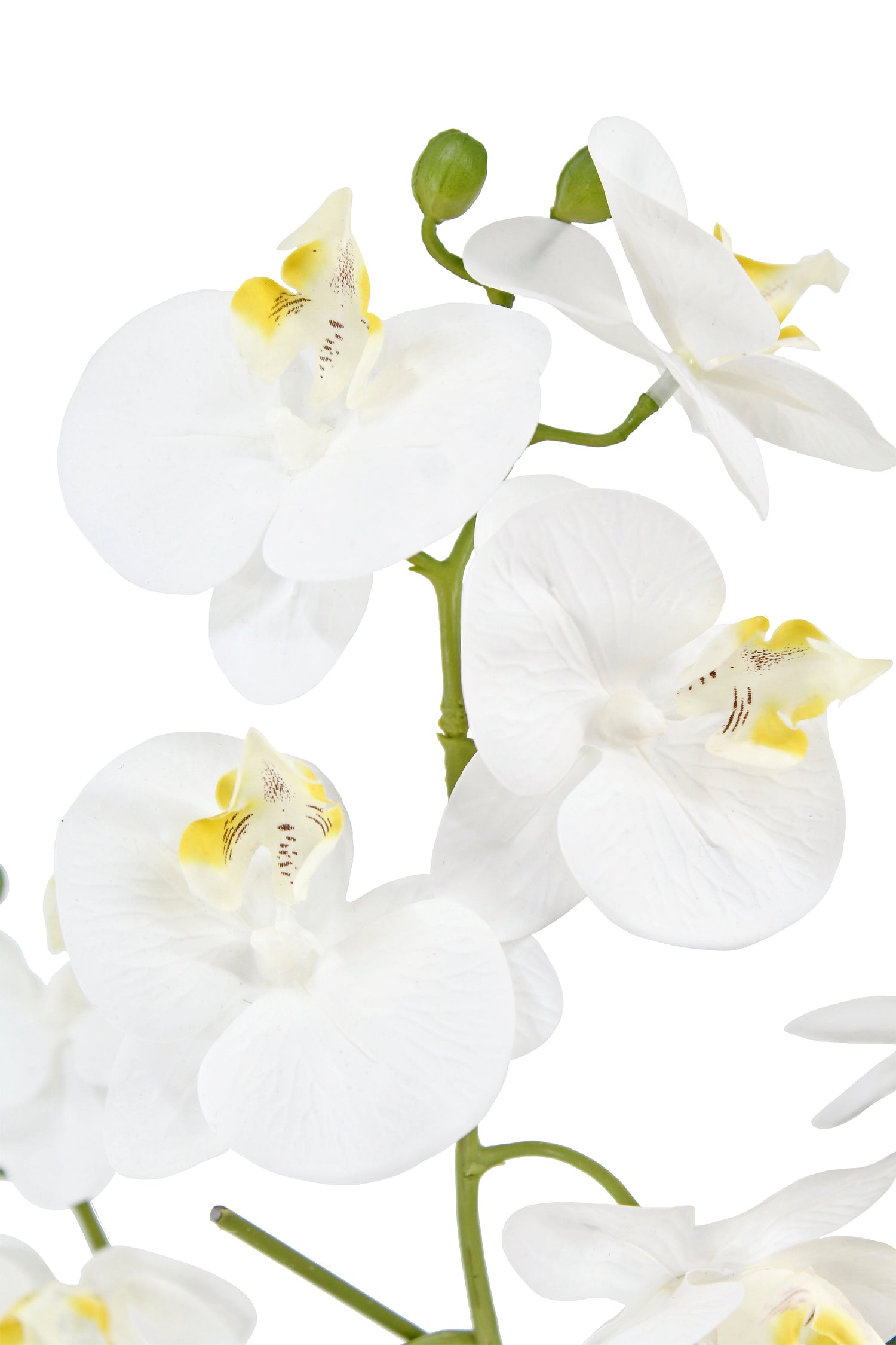 Artificial 4-Stem Phalaenopsis White Orchid