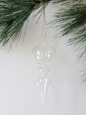 Assorted Neutral Palette Glass Finial Ornament