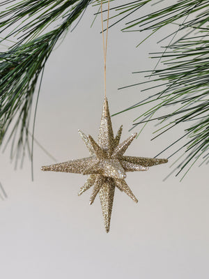 2.75" Gold Glitter Starburst Ornament