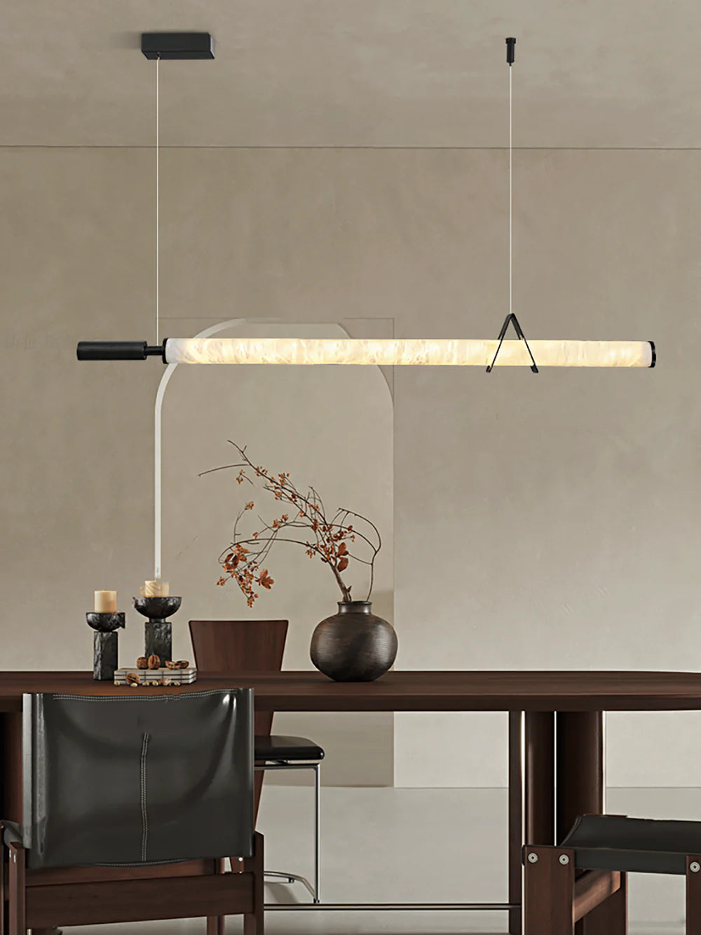 Organic Alabaster Linear Pendant Light