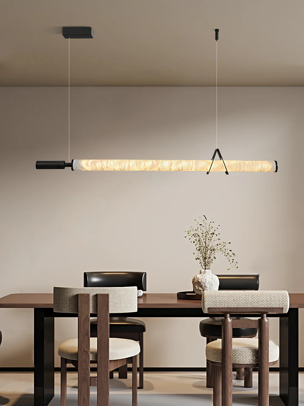 Organic Alabaster Linear Pendant Light