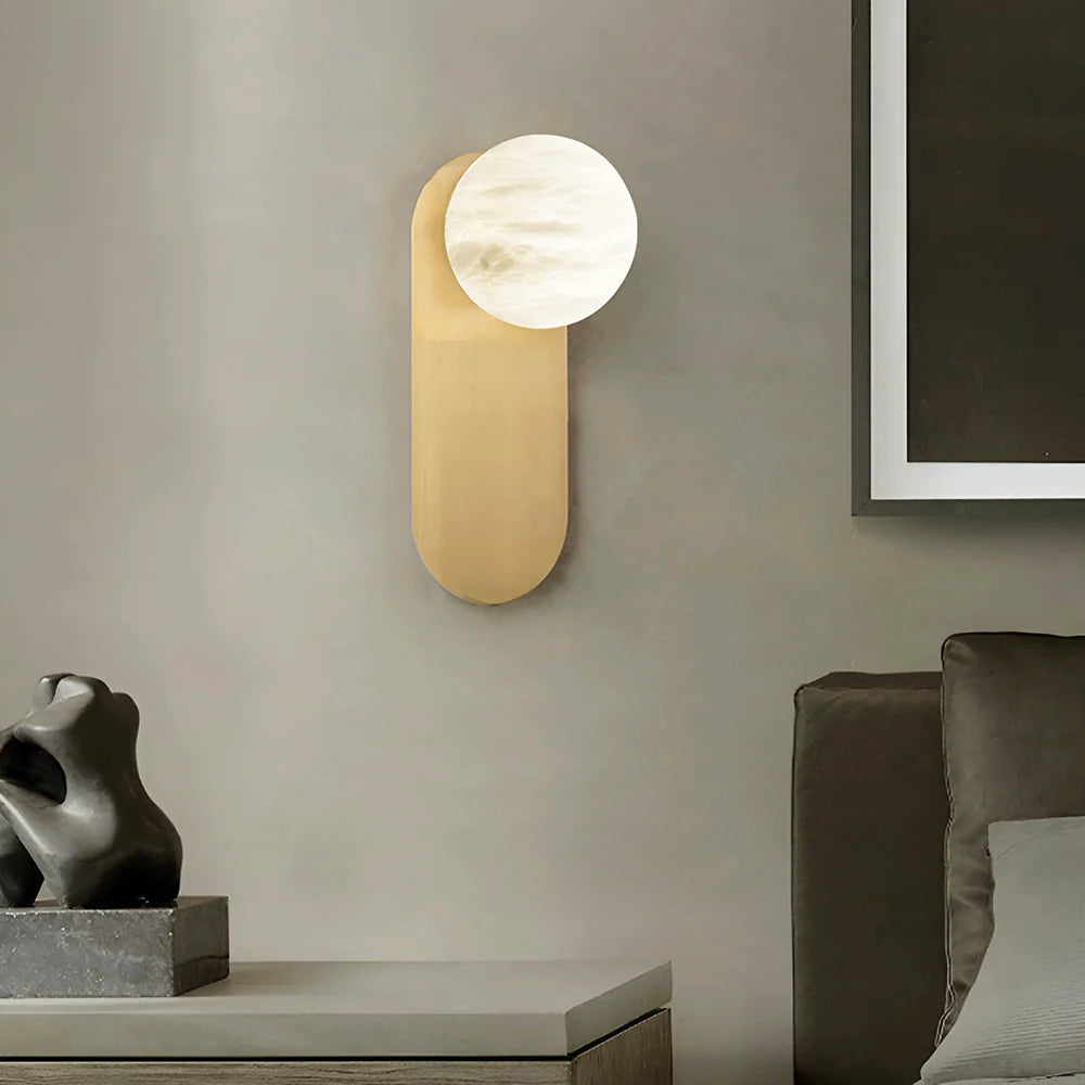 Oval Adrion Alabaster Spherical Wall Light