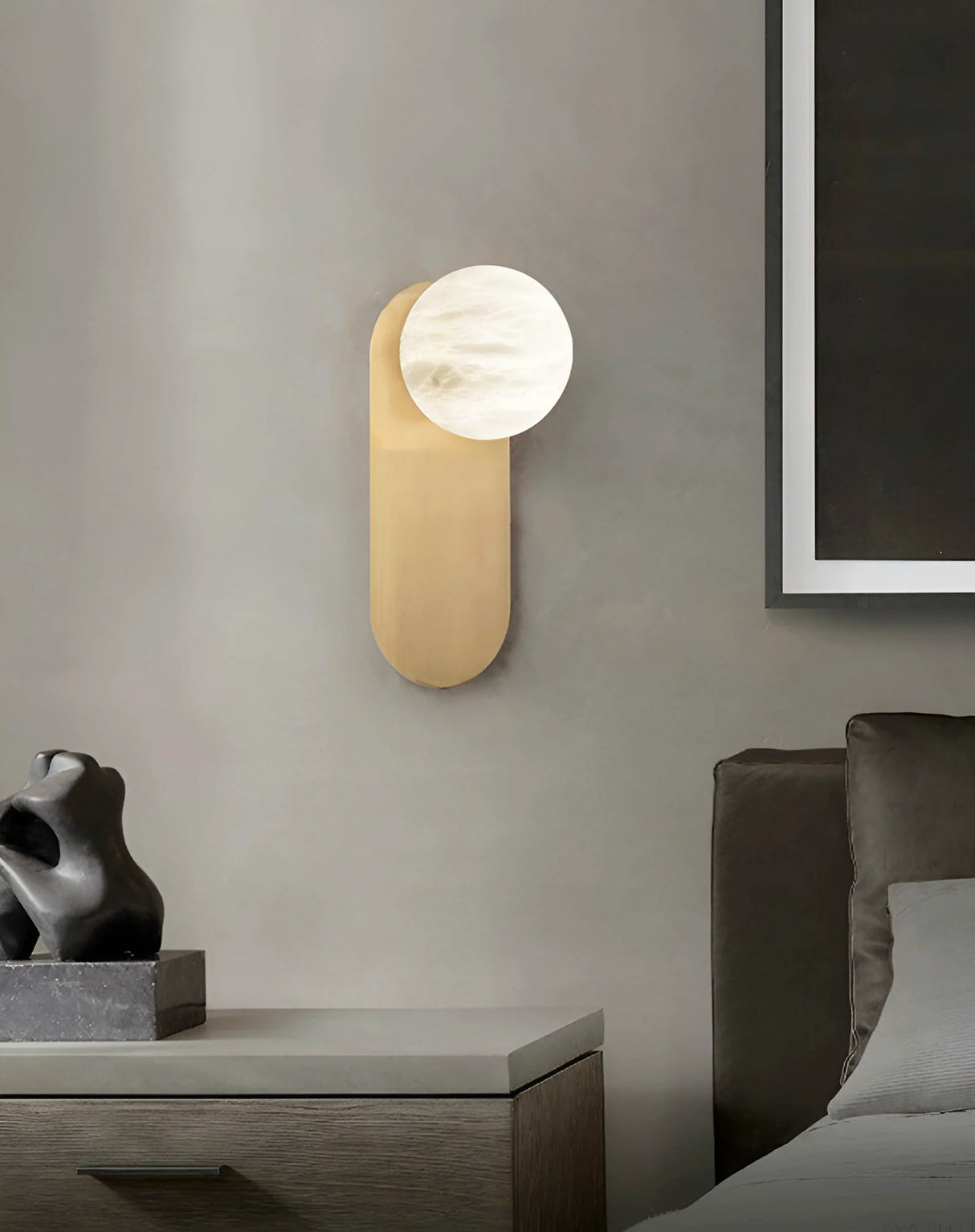 Oval Adrion Alabaster Spherical Wall Light