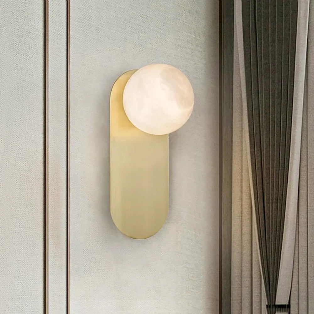 Oval Adrion Alabaster Spherical Wall Light