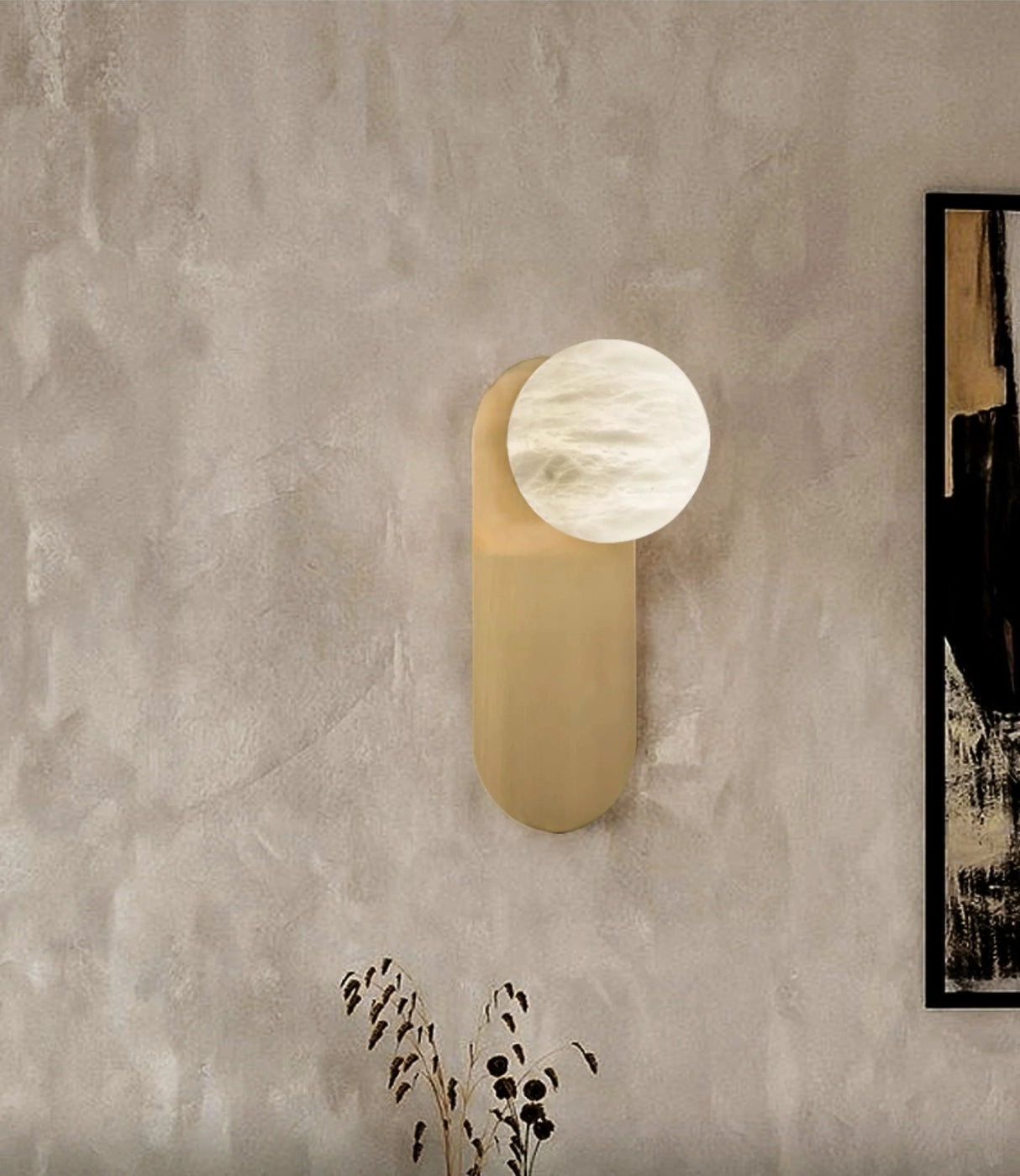 Oval Adrion Alabaster Spherical Wall Light