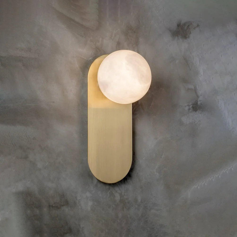 Oval Adrion Alabaster Spherical Wall Light