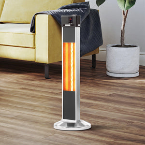 32"H Portable Vertical Infrared Heater 1500W Electric Stander with Remote Control, Tip-over Switch, 24h Timer