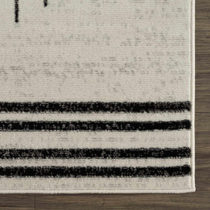 Angus Abstract Black and White Area Rug