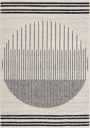 Angus Abstract Black and White Area Rug