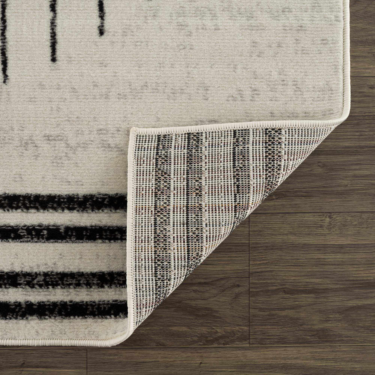 Angus Abstract Black and White Area Rug