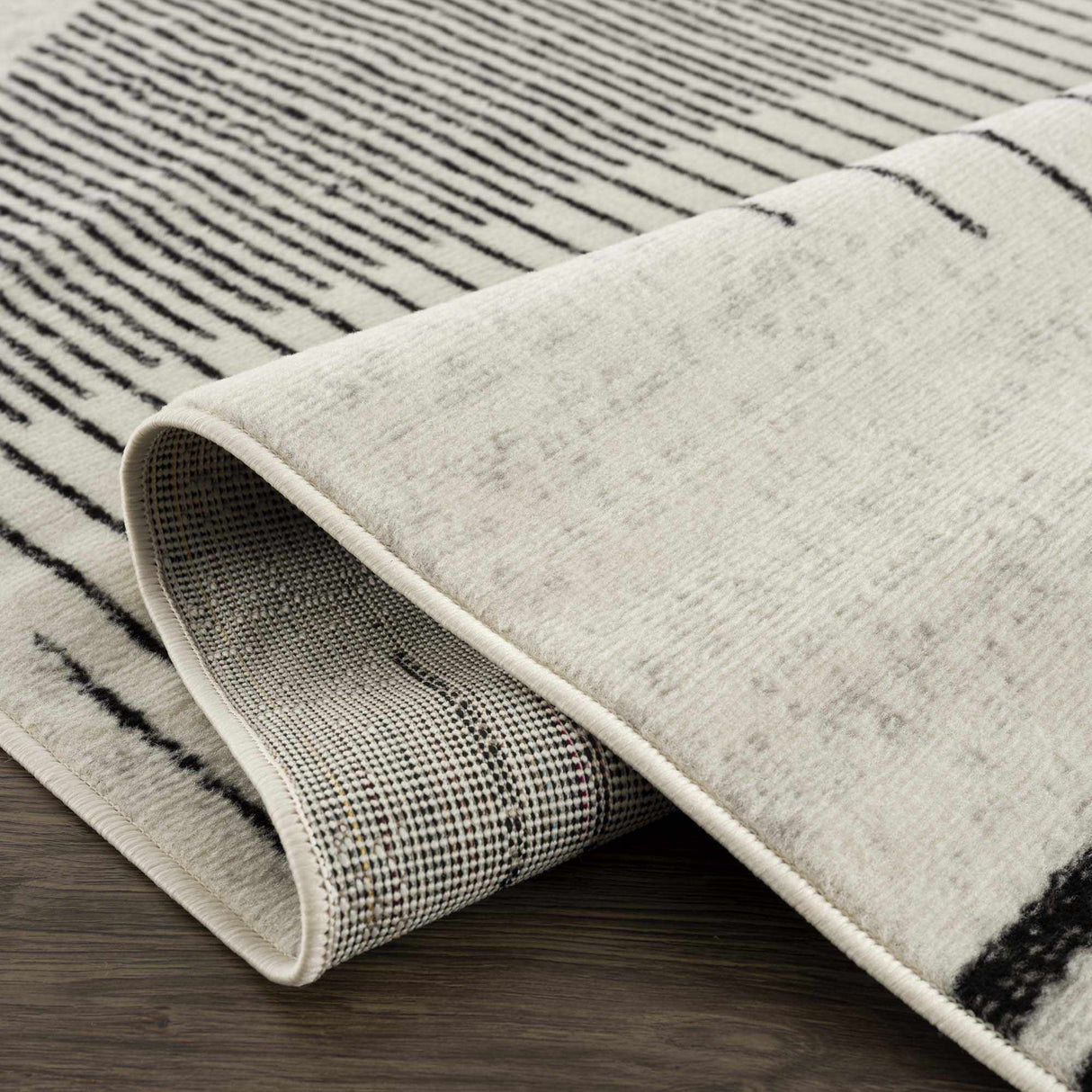 Angus Abstract Black and White Area Rug