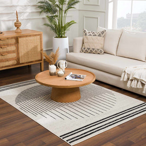 Angus Abstract Black and White Area Rug