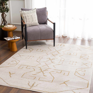 Azzan Cream & Gold Area Rug - Clearance