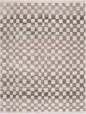 Benjy Beige Checkered Area Rug