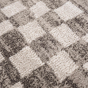 Benjy Beige Checkered Area Rug