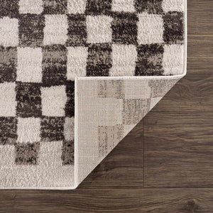 Benjy Cream & Charcoal Checkered Area Rug