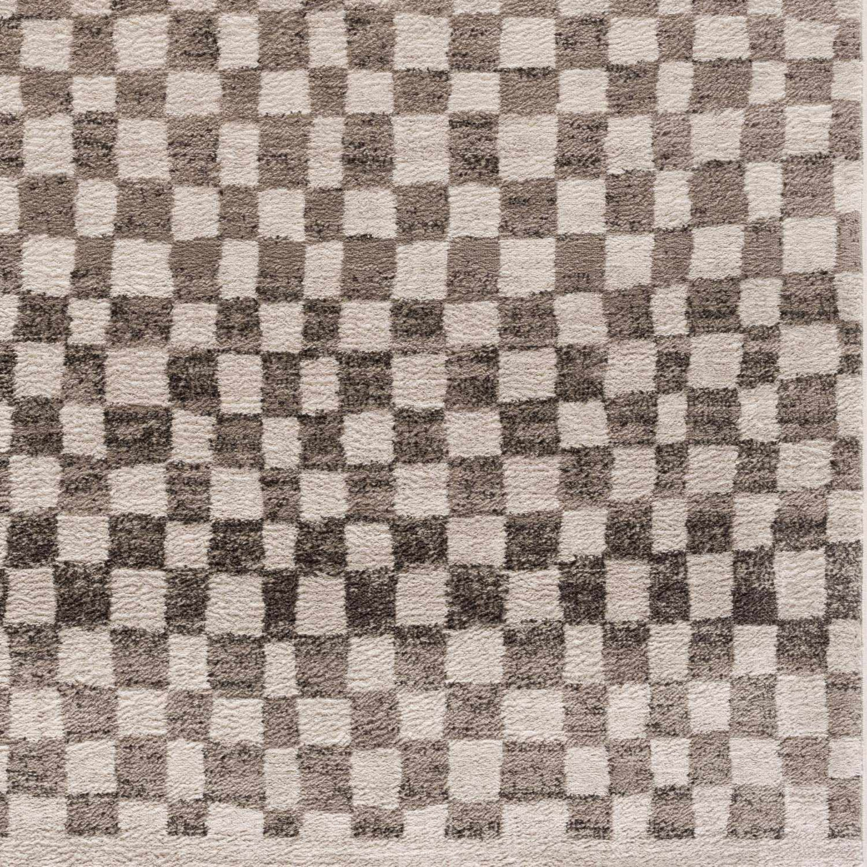 Benjy Cream & Charcoal Checkered Area Rug