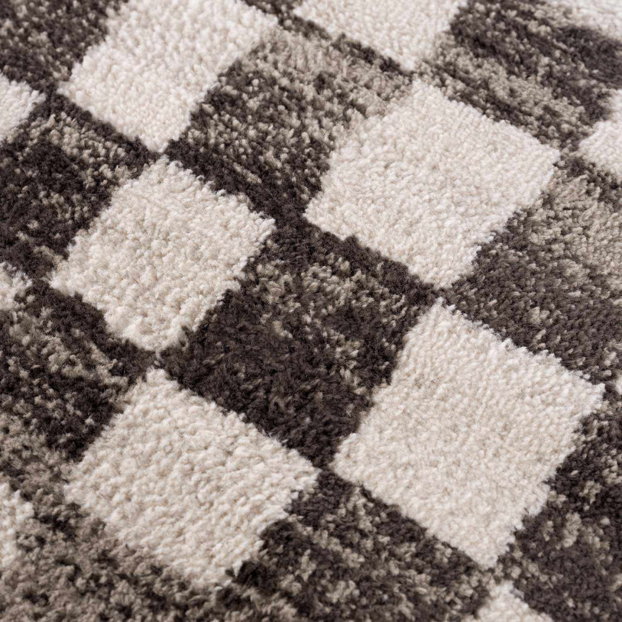 Benjy Cream & Charcoal Checkered Area Rug