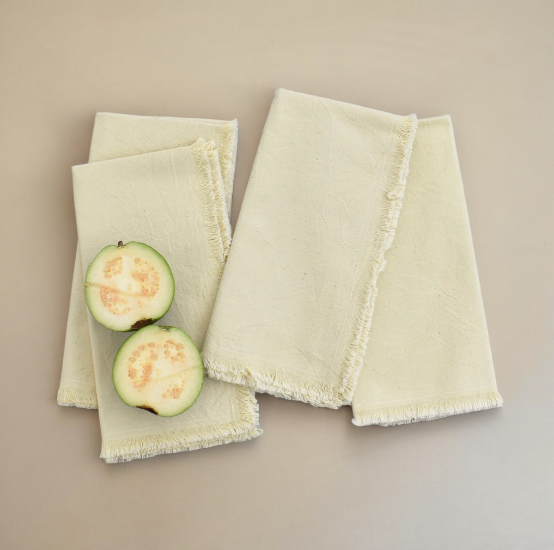 Natural Ivory Napkins (Set of 4) by CECILIADENADIE studio