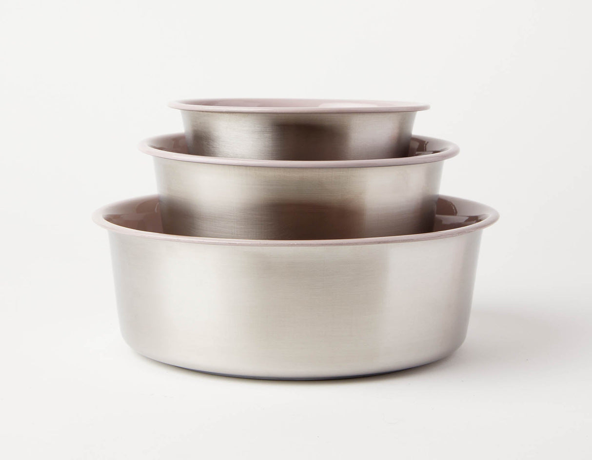 Slow Feeder Dog Bowl Pink - Anti Slip Stainless Steel