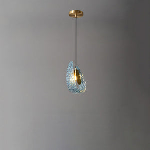 Petal Blue Glass Pendant Light