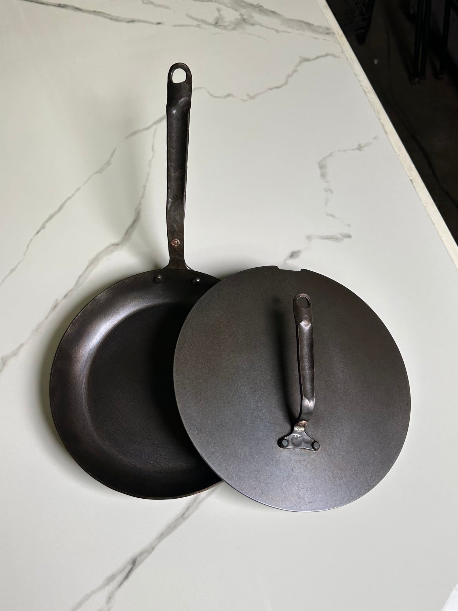 10" Round Carbon Steel Skillet - Hand Forged