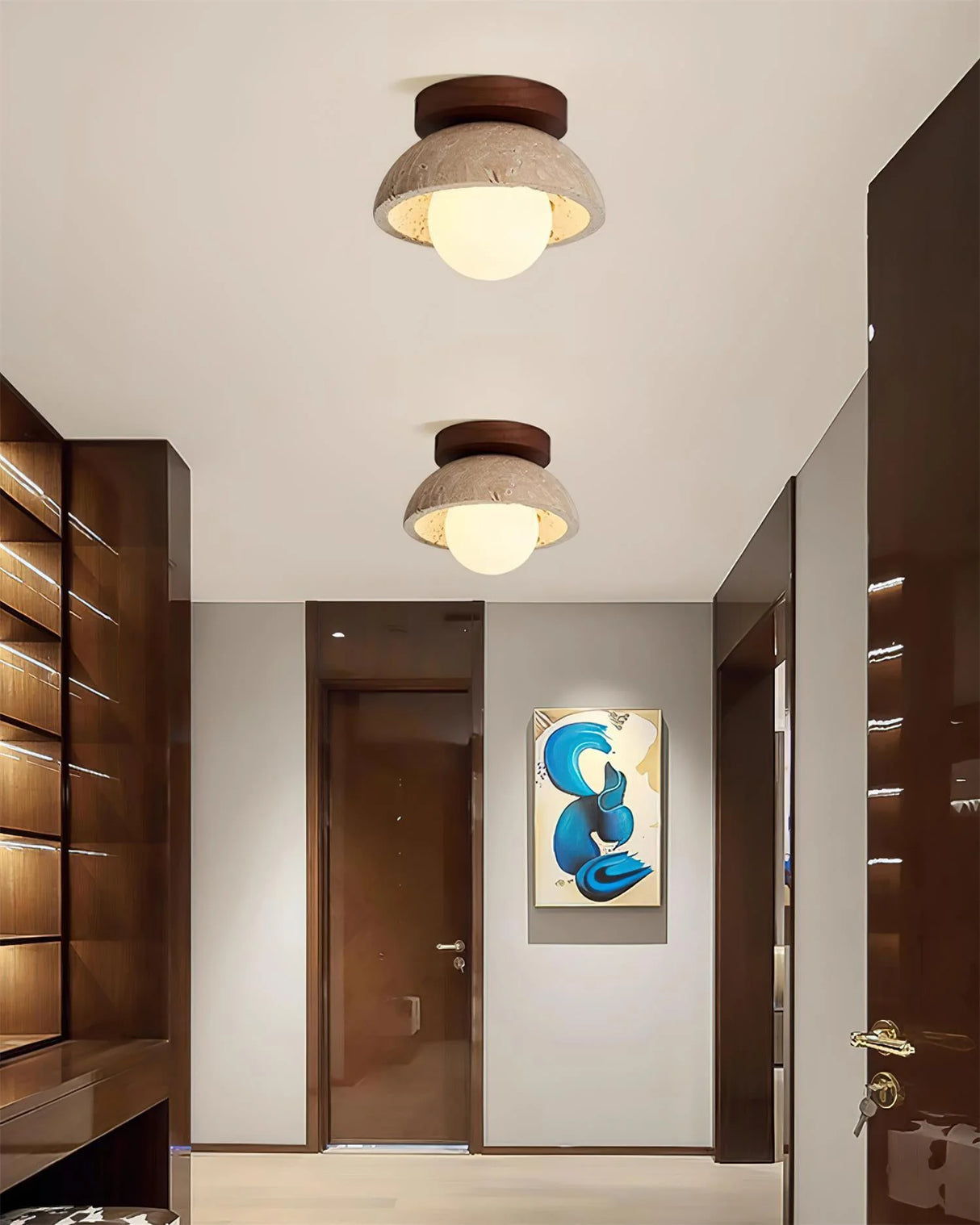 Piedra Travertine Ceiling Light